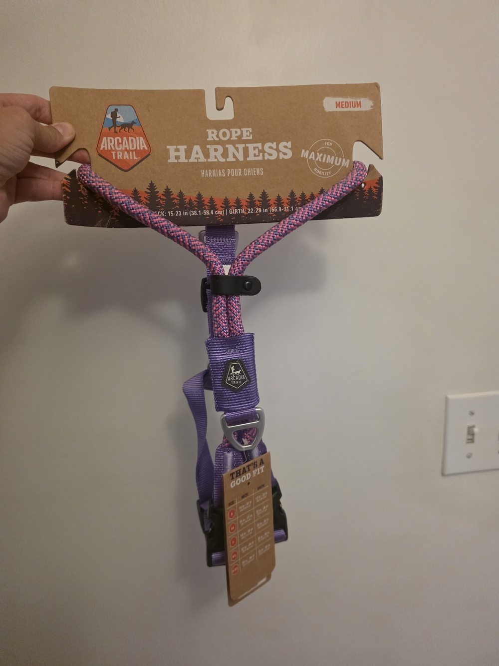 Arcadia Trail Purple Rope Dog Harness - Medium